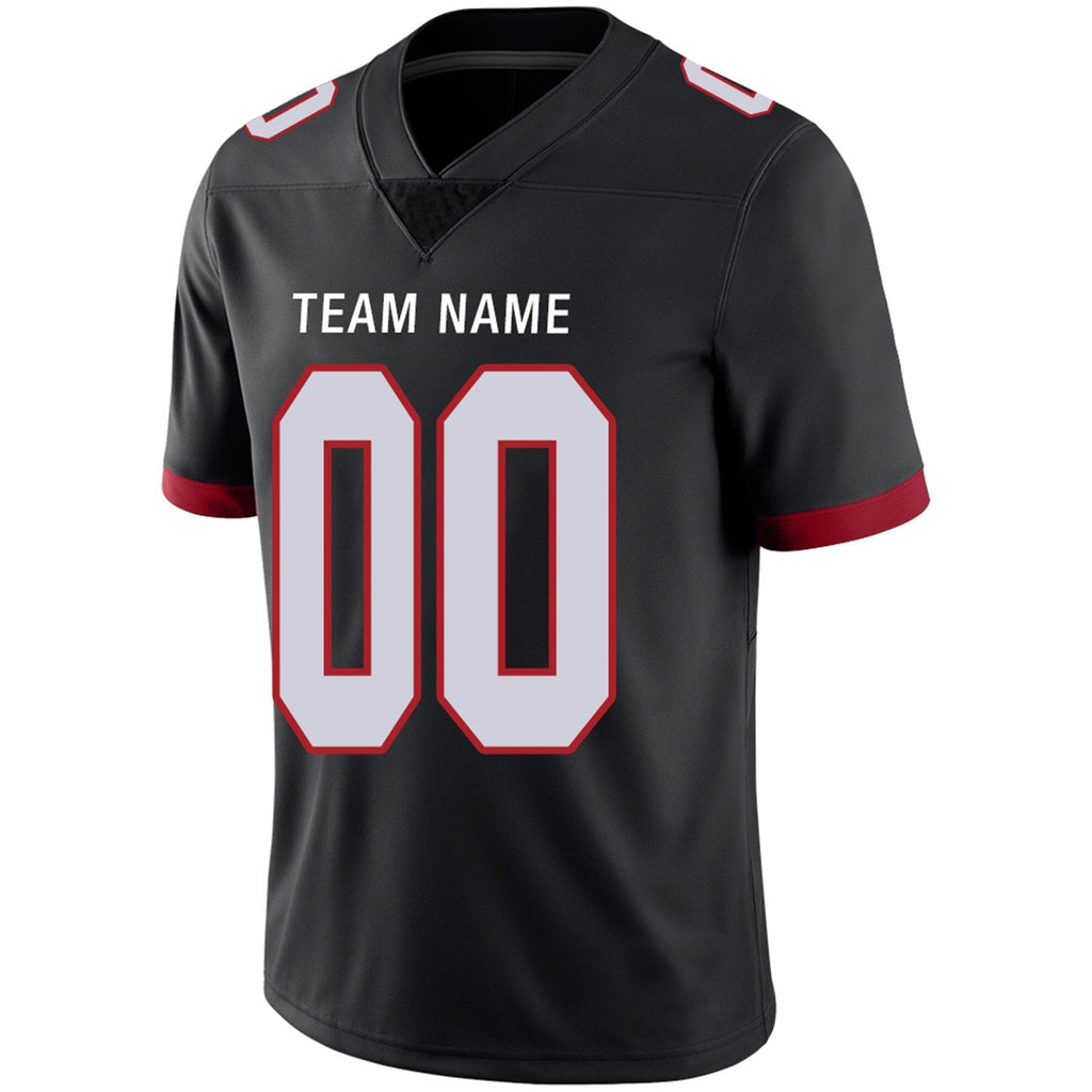 Custom red football jersey close up | GameDay Jerseys