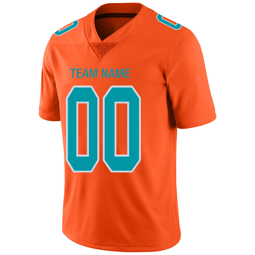 Custom orange football jersey detail | GameDay Jerseys