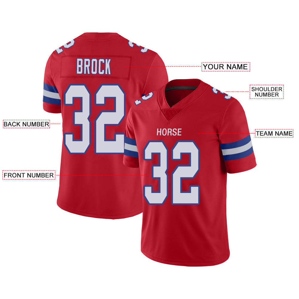 Custom red football jersey front view | GameDay Jerseys