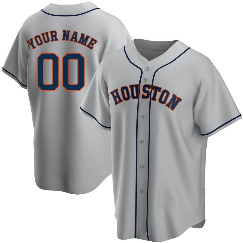 Custom gray baseball jersey front view | GameDay Jerseys