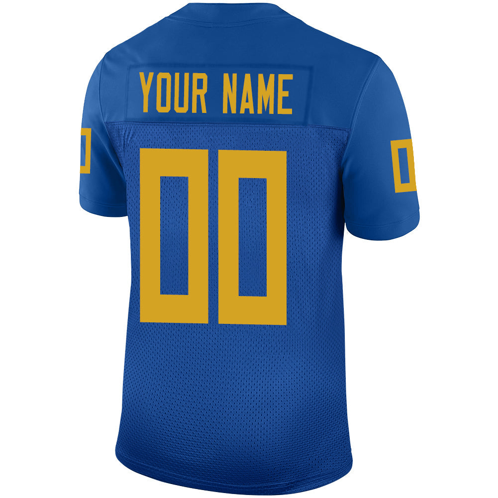 Custom blue football jersey back view | GameDay Jerseys