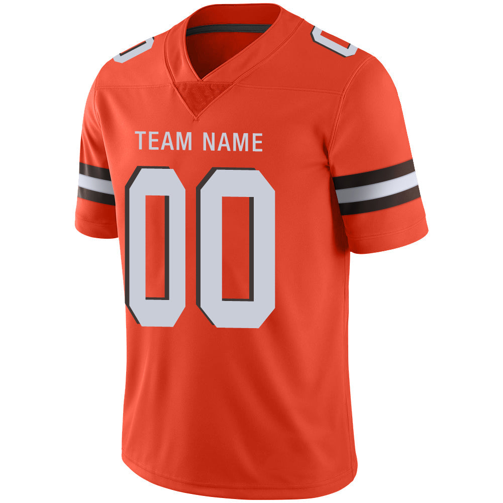 Custom orange football jersey back view | GameDay Jerseys