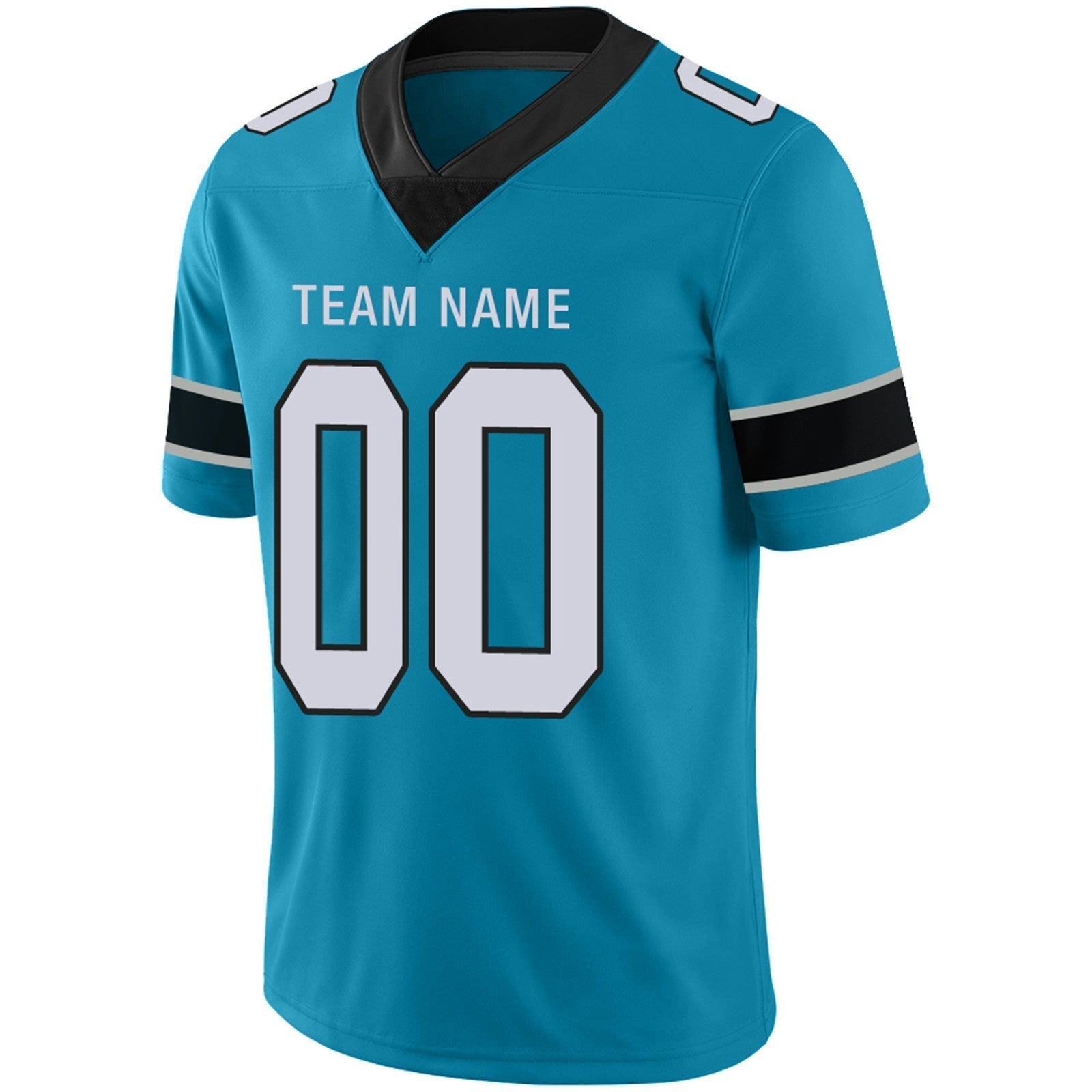 Custom blue football jersey side view | GameDay Jerseys