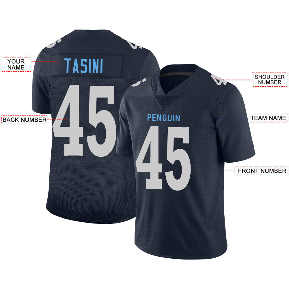 Custom navy football jersey front view | GameDay Jerseys
