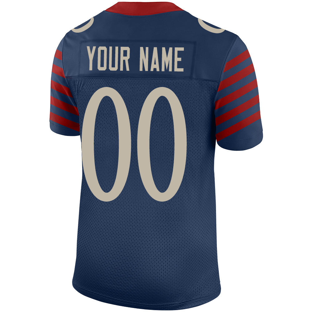 Custom navy football jersey back view | GameDay Jerseys