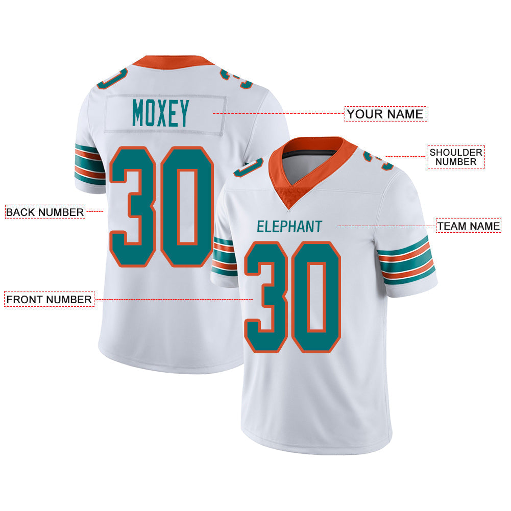 Custom white football jersey front view | GameDay Jerseys