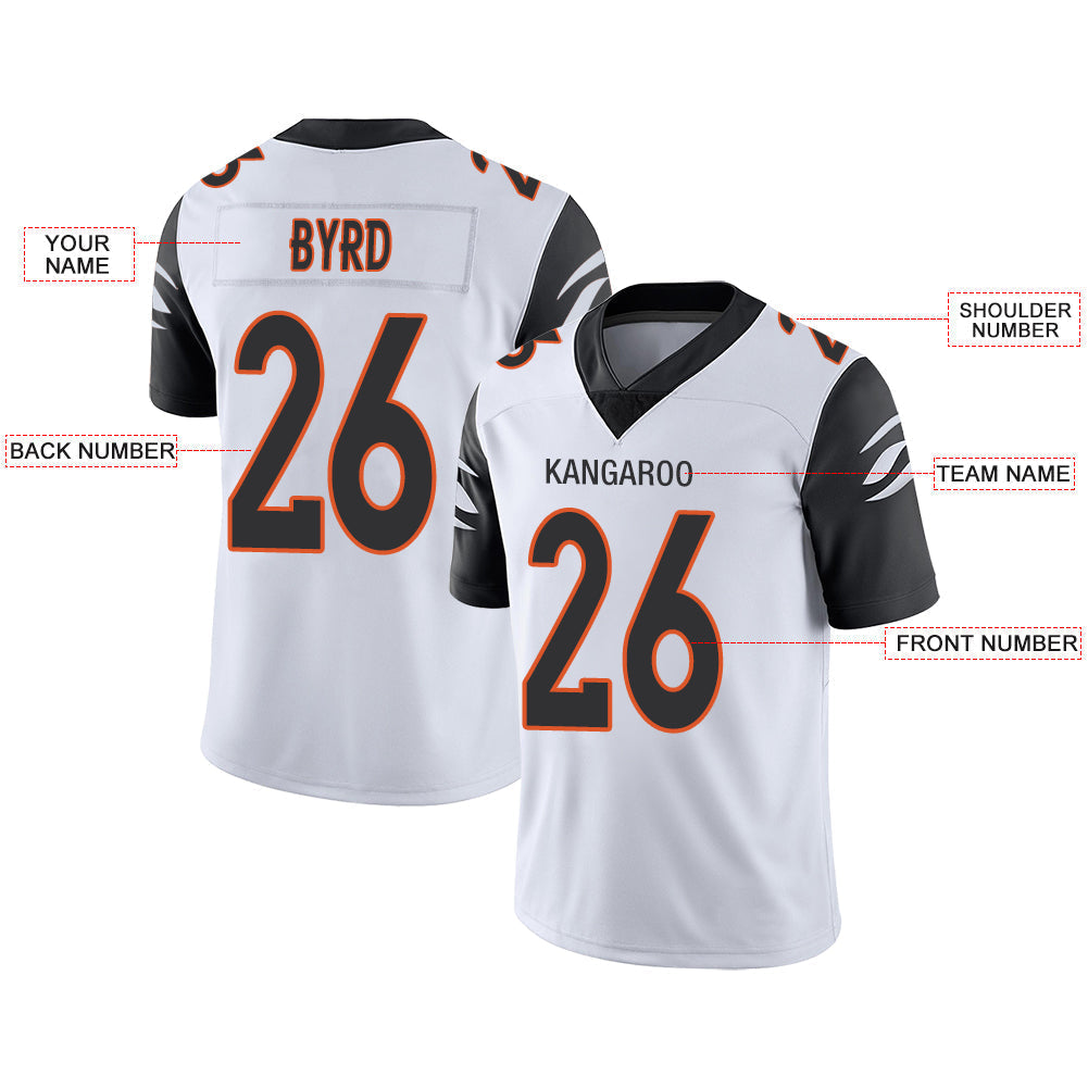 Custom white football jersey front view | GameDay Jerseys