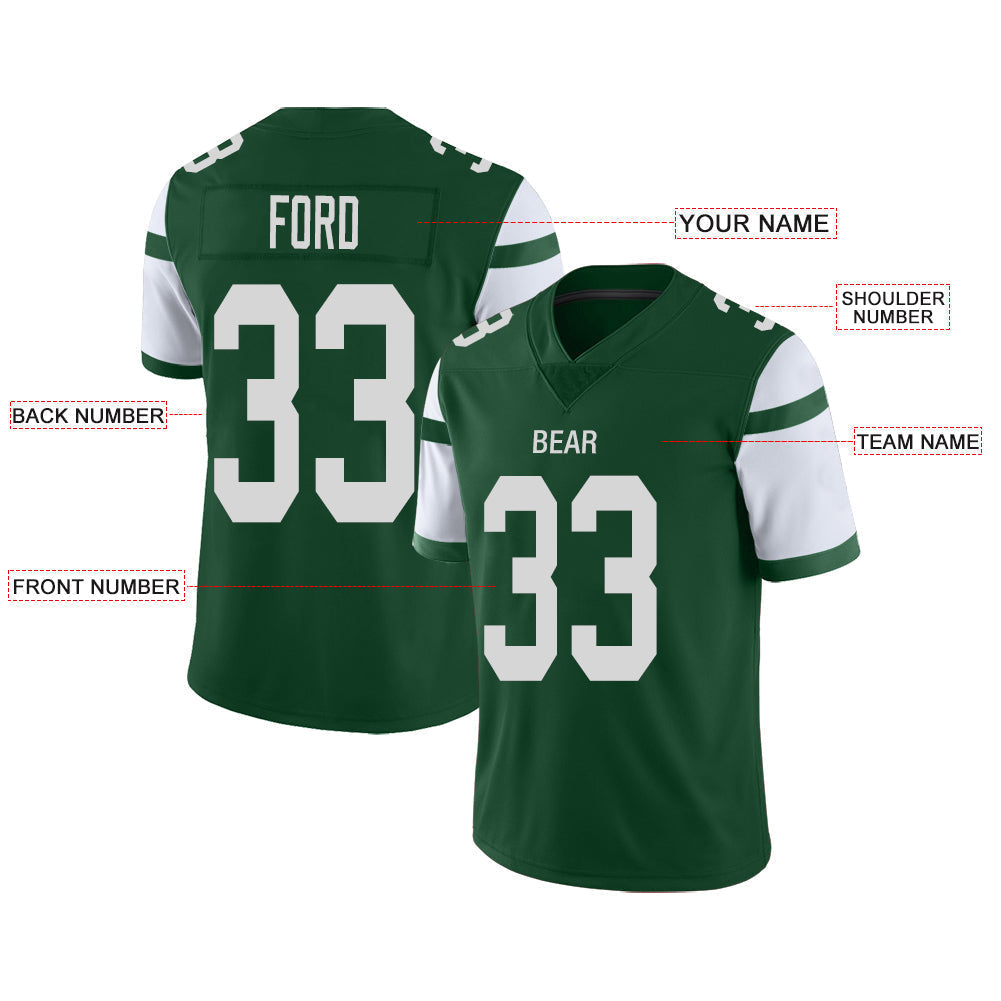 Custom green football jersey front view | GameDay Jerseys