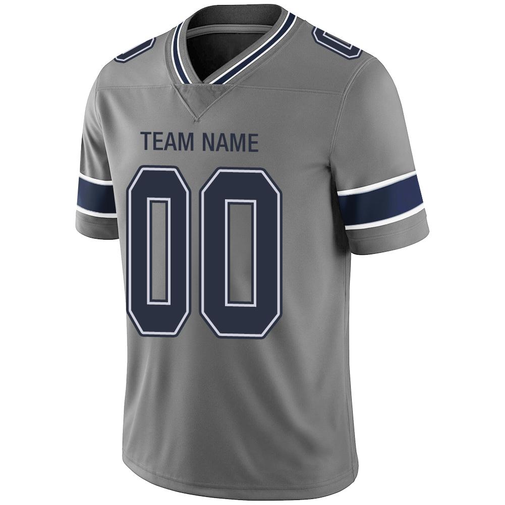 Custom grey football jersey detail | GameDay Jerseys