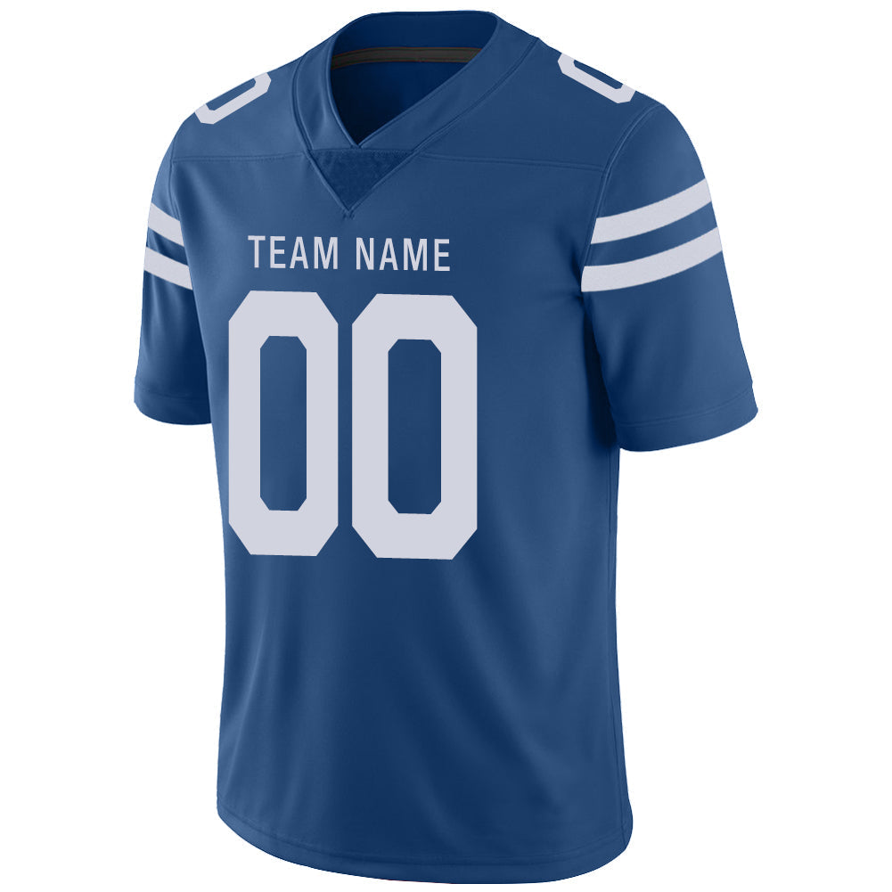 Custom blue football jersey detail | GameDay Jerseys