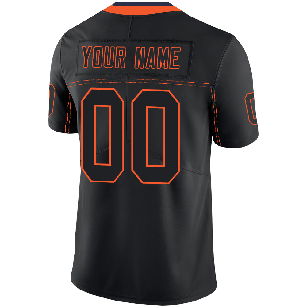 Custom black football jersey back view | GameDay Jerseys
