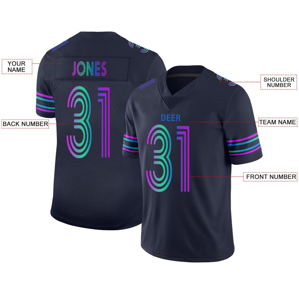 Custom navy football jersey front view | GameDay Jerseys