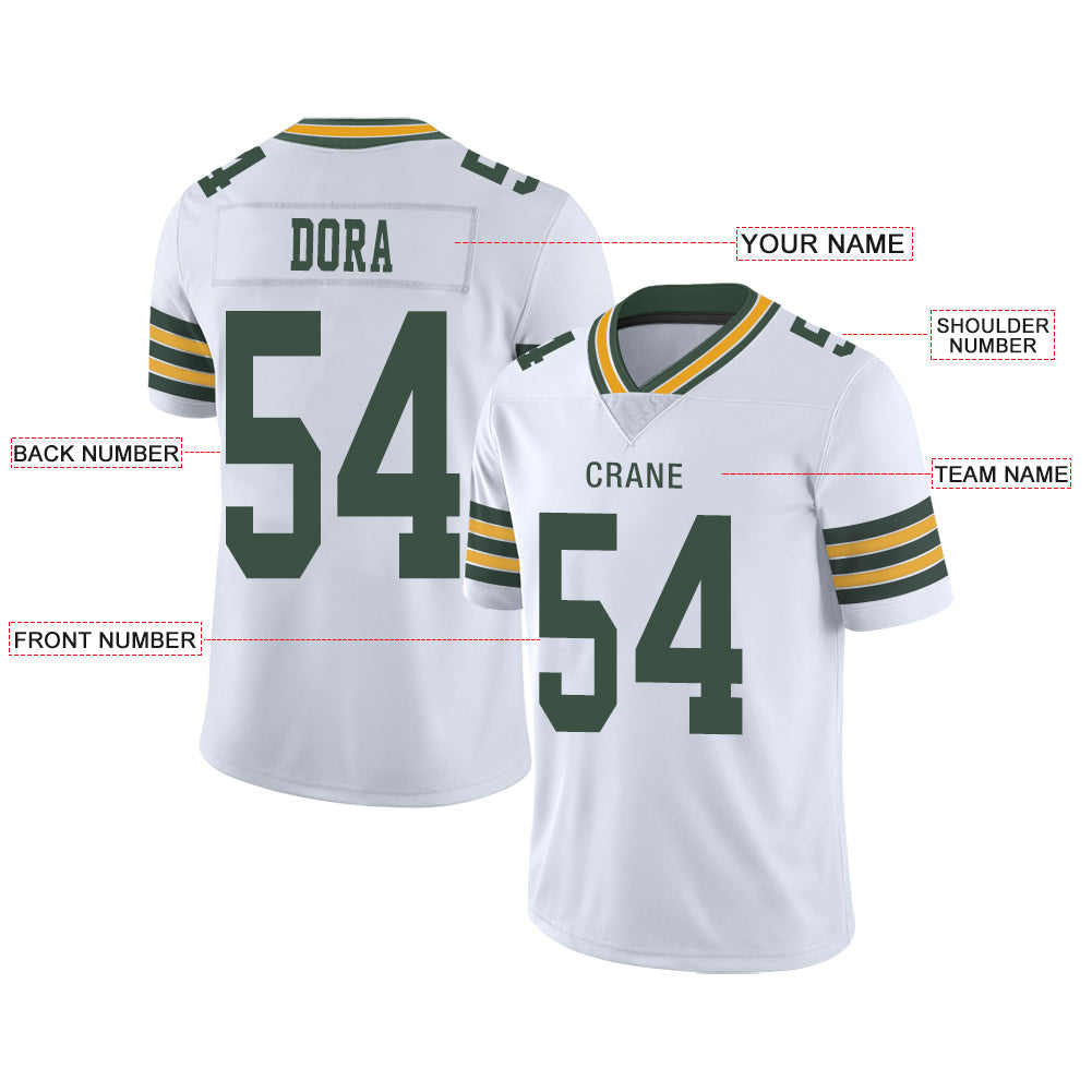 Custom white football jersey front view | GameDay Jerseys