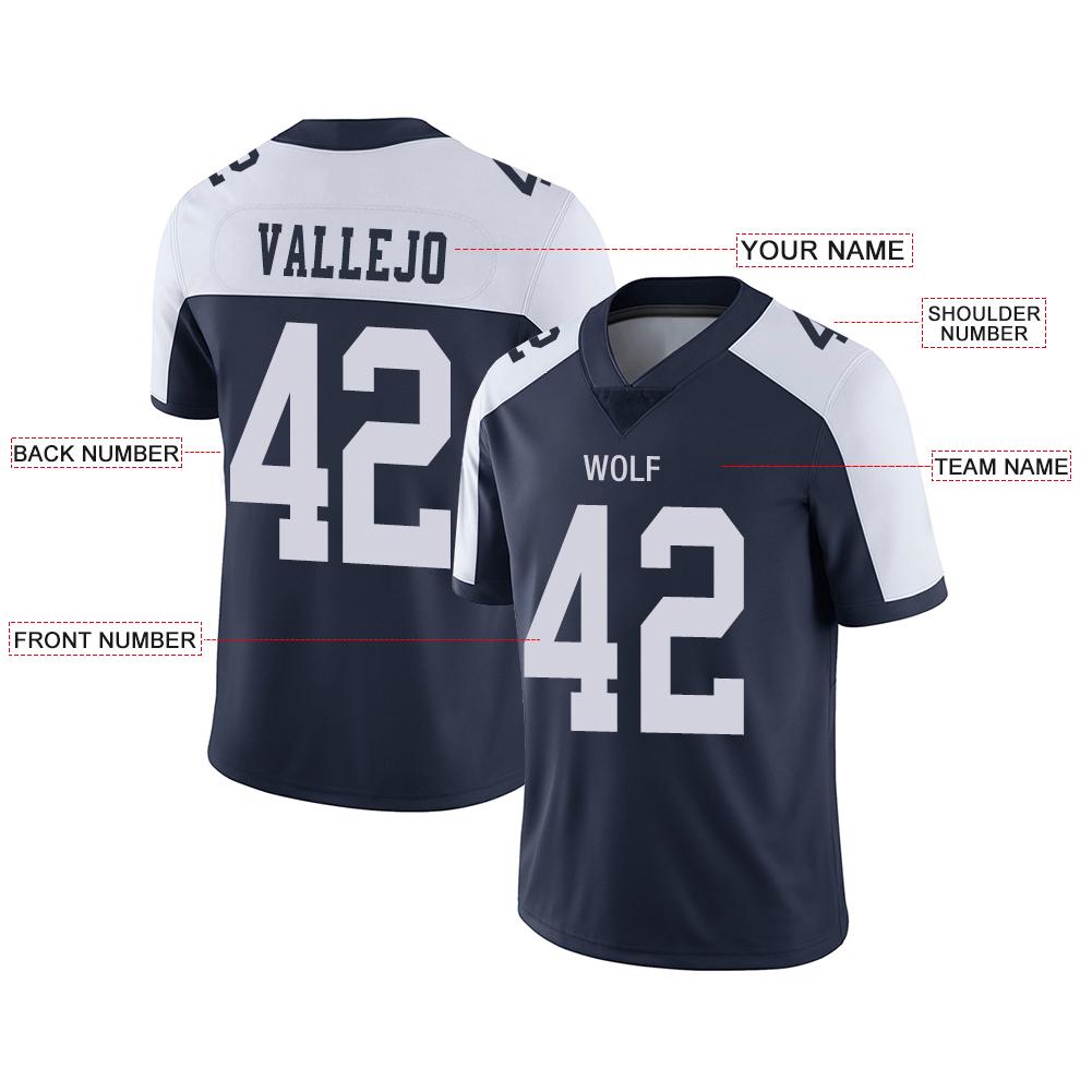 Custom navy football jersey front view | GameDay Jerseys