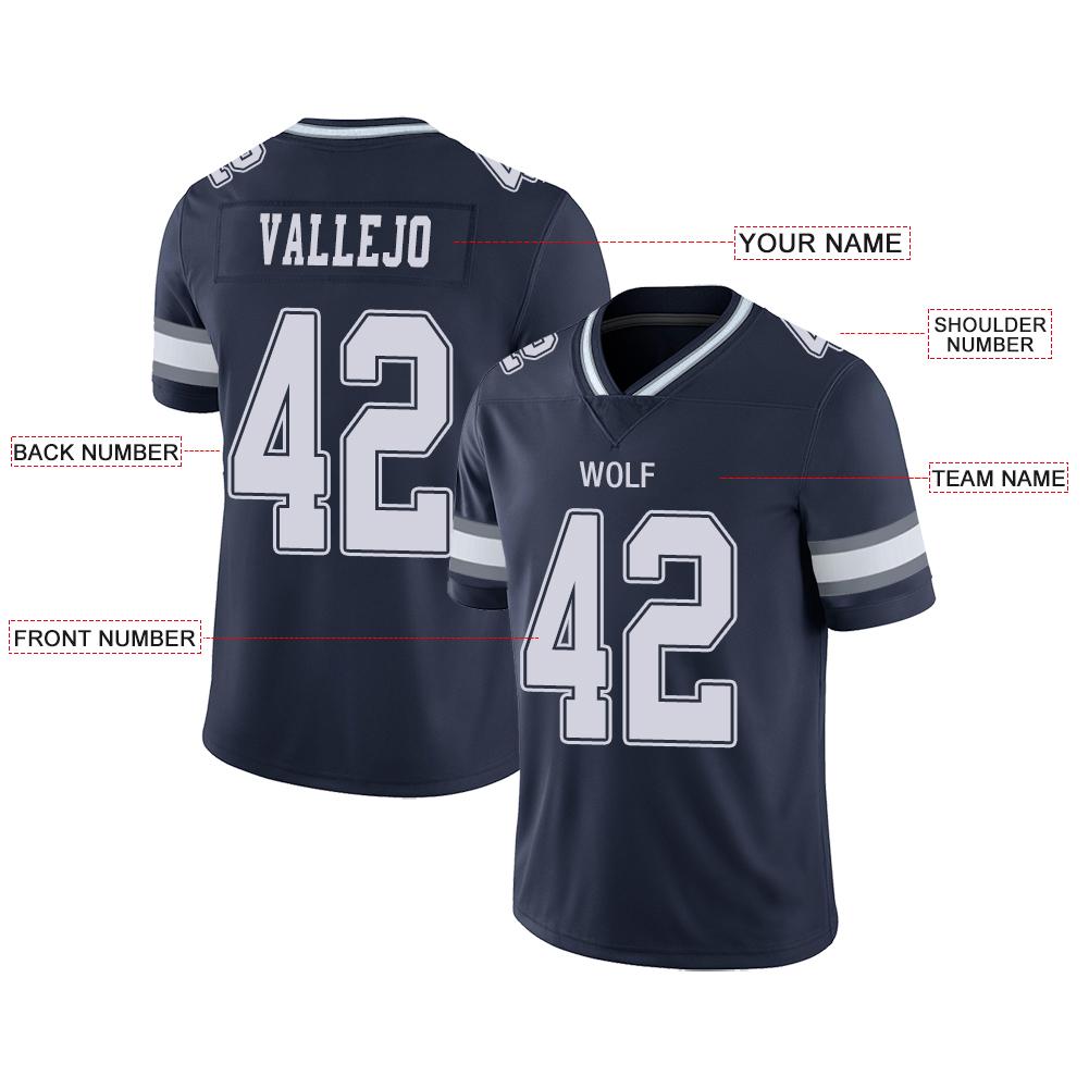 Custom navy football jersey front view | GameDay Jerseys