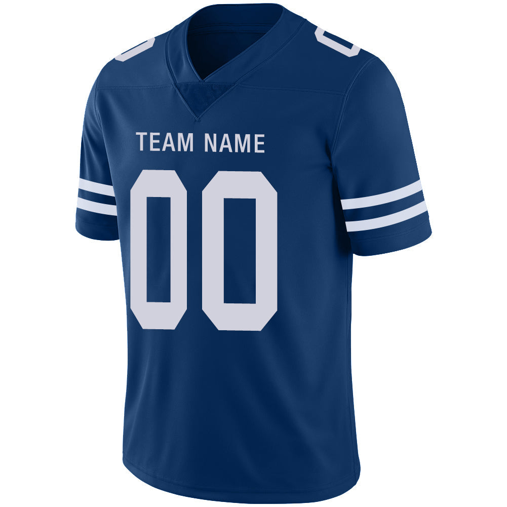 Custom blue football jersey detail | GameDay Jerseys