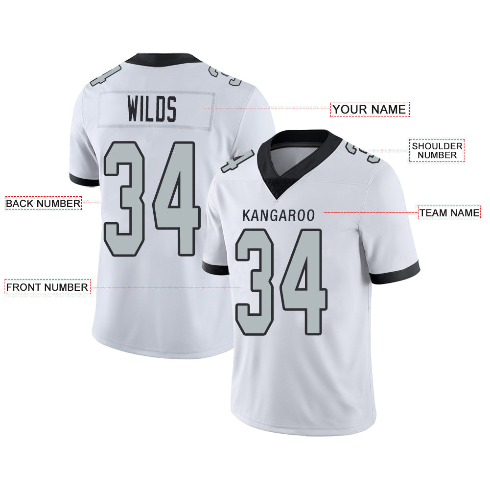 Custom white football jersey front view | GameDay Jerseys