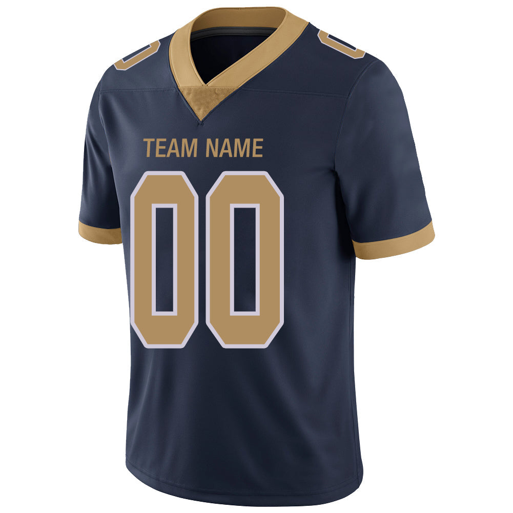 Custom navy football jersey detail | GameDay Jerseys