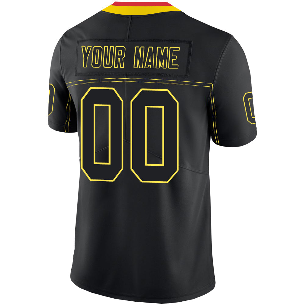 Custom black football jersey back view | GameDay Jerseys