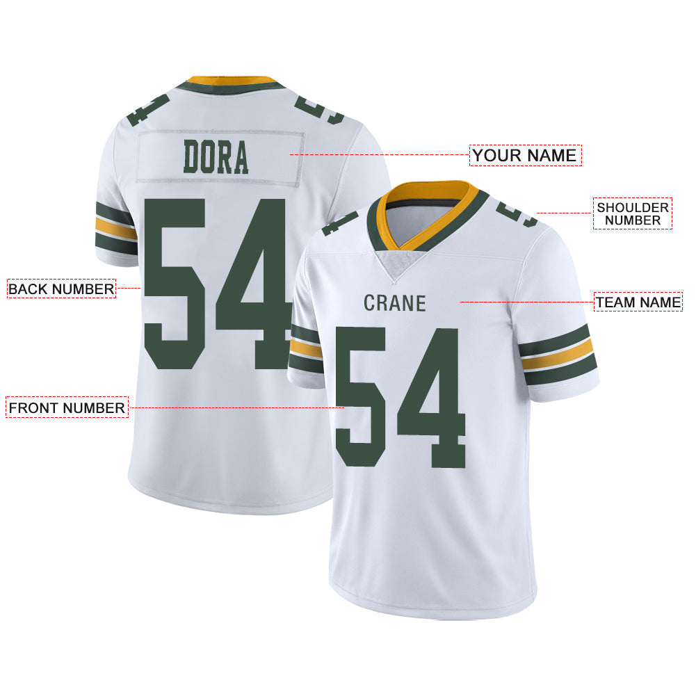 Custom white football jersey front view | GameDay Jerseys