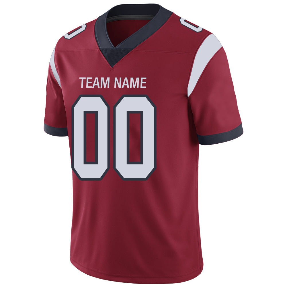 Custom red football jersey detail | GameDay Jerseys