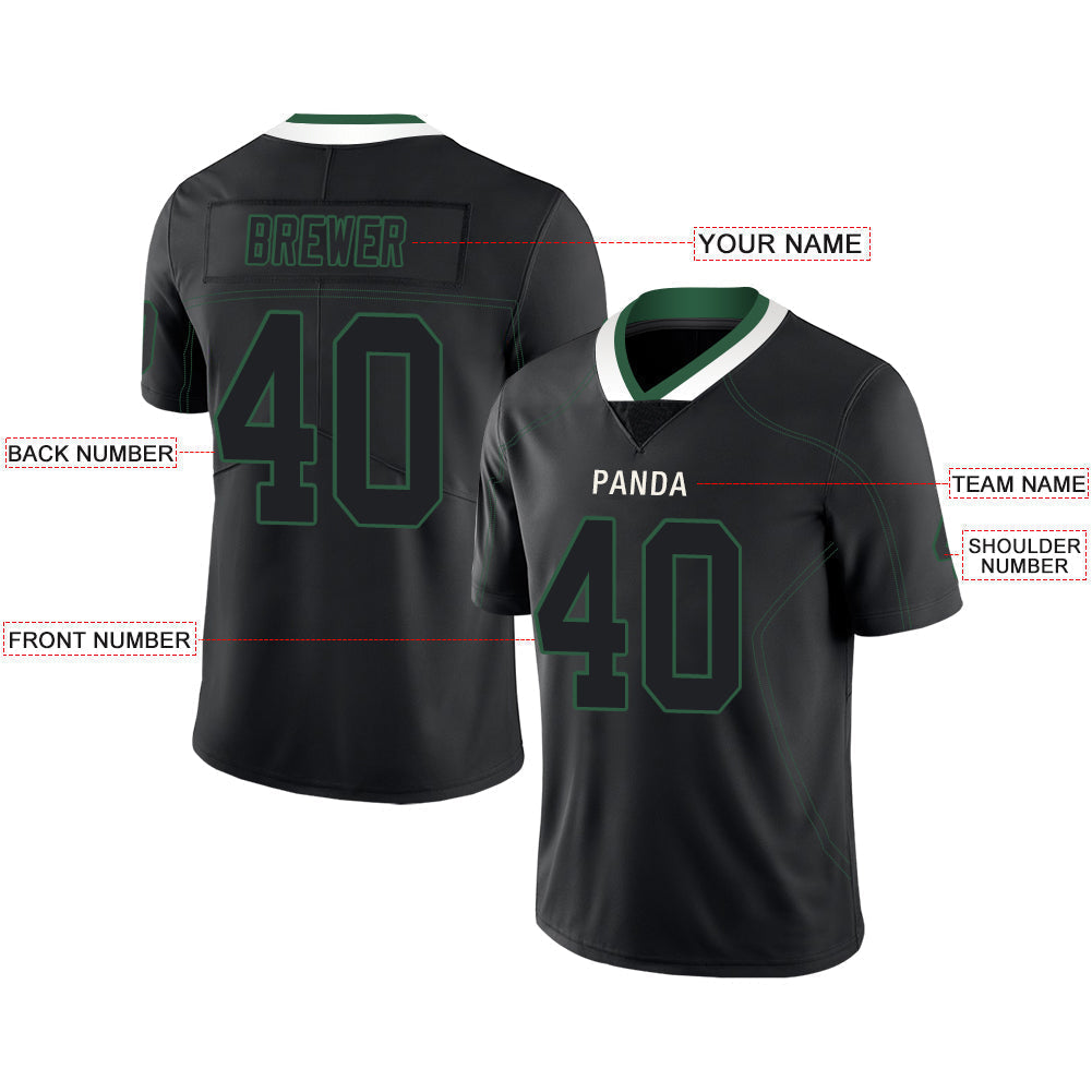 Custom black football jersey front view | GameDay Jerseys