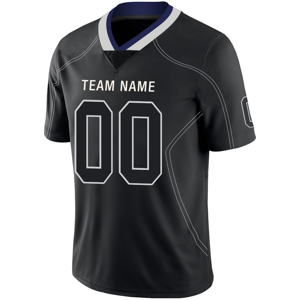 Custom black football jersey detail | GameDay Jerseys
