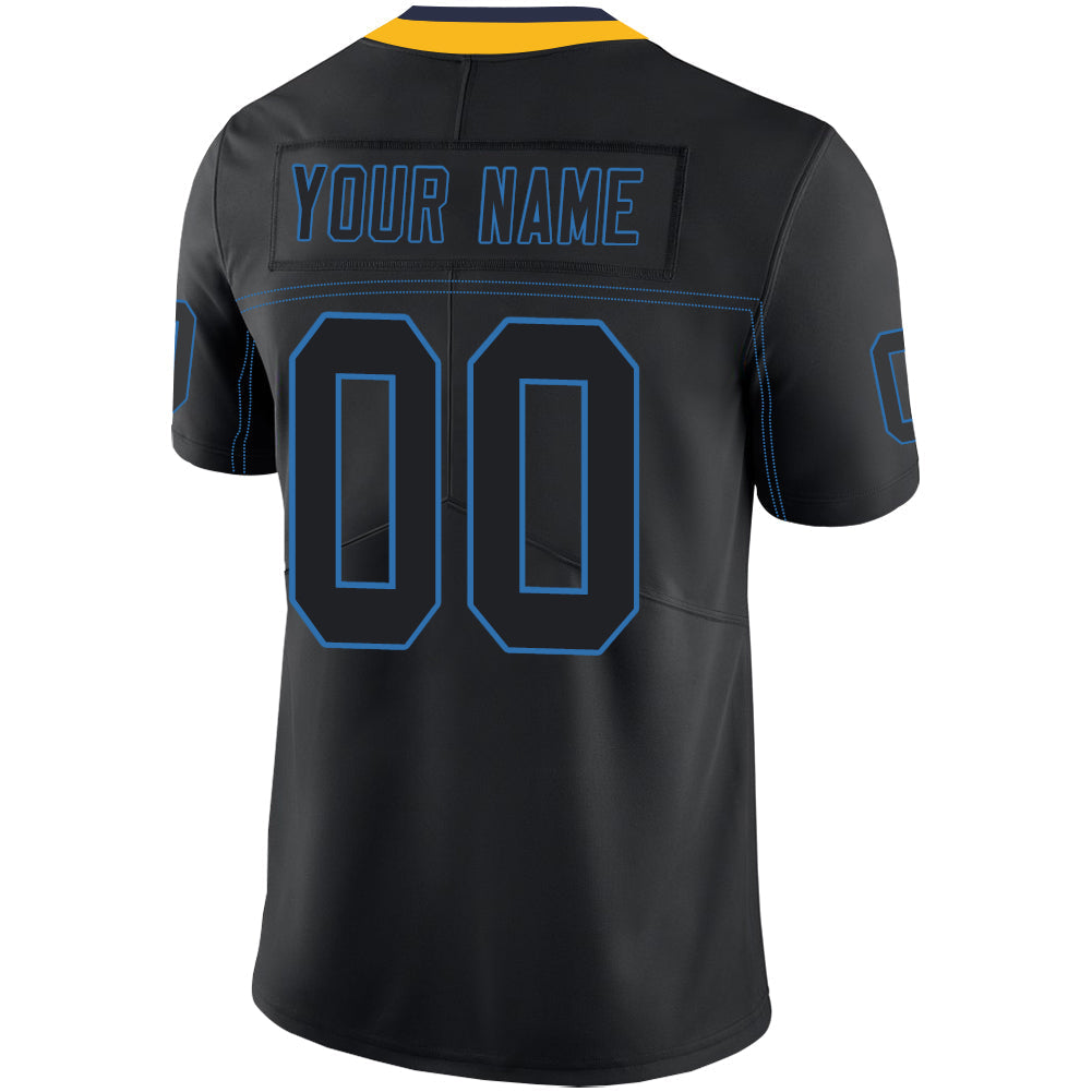 Custom black football jersey back view | GameDay Jerseys