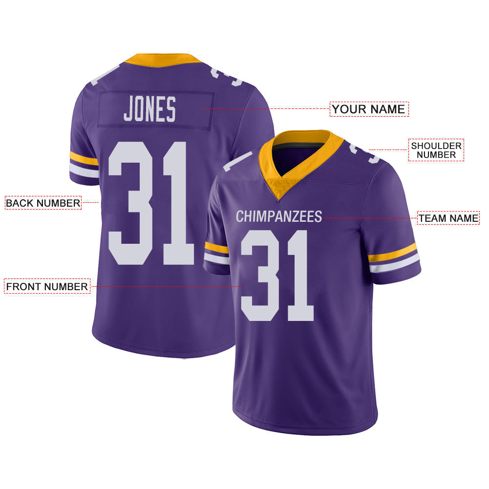 Custom purple football jersey front view | GameDay Jerseys