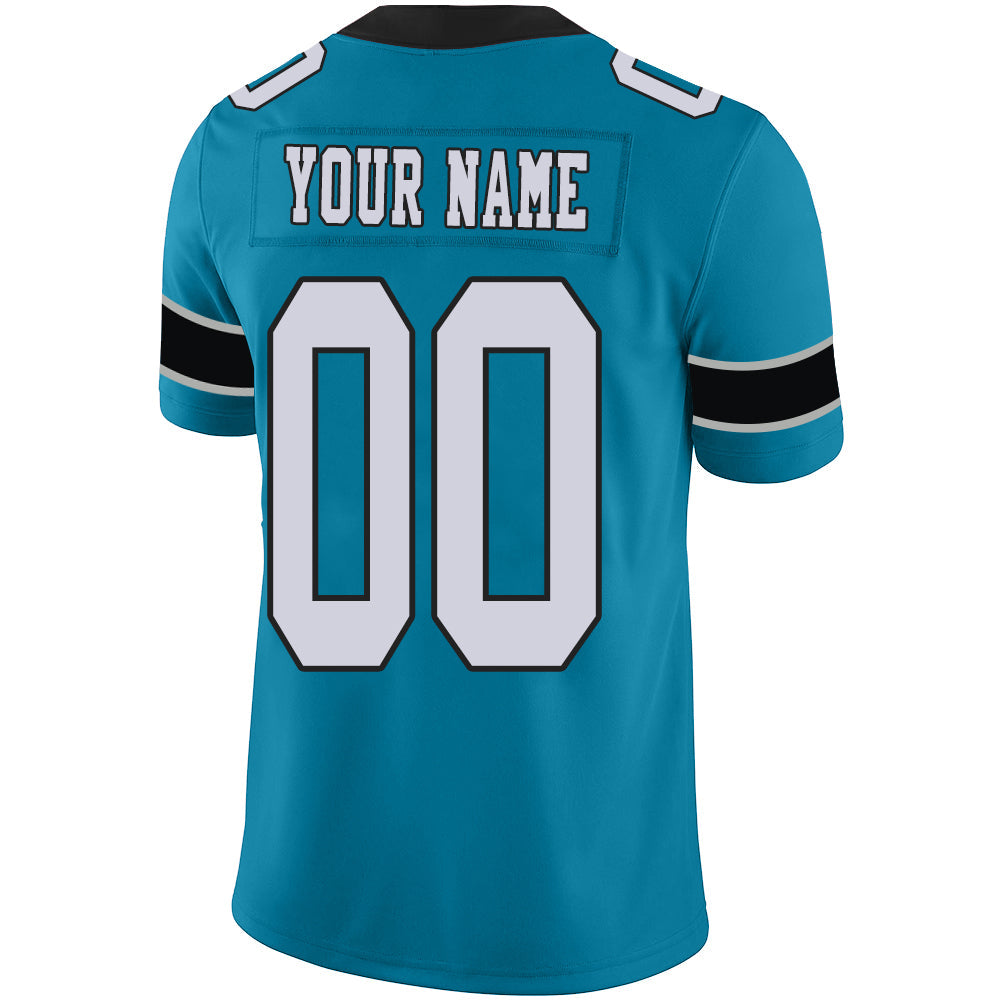 Custom blue football jersey back view | GameDay Jerseys
