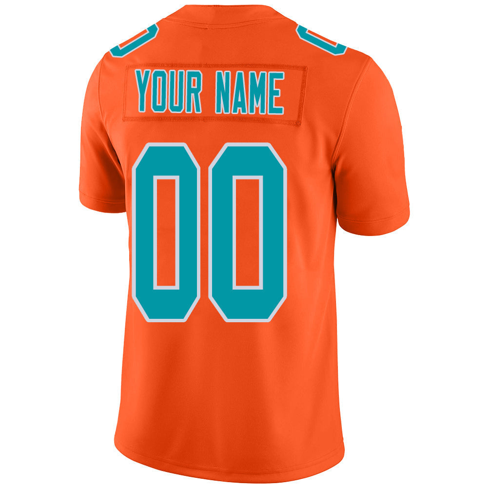 Custom orange football jersey back view | GameDay Jerseys