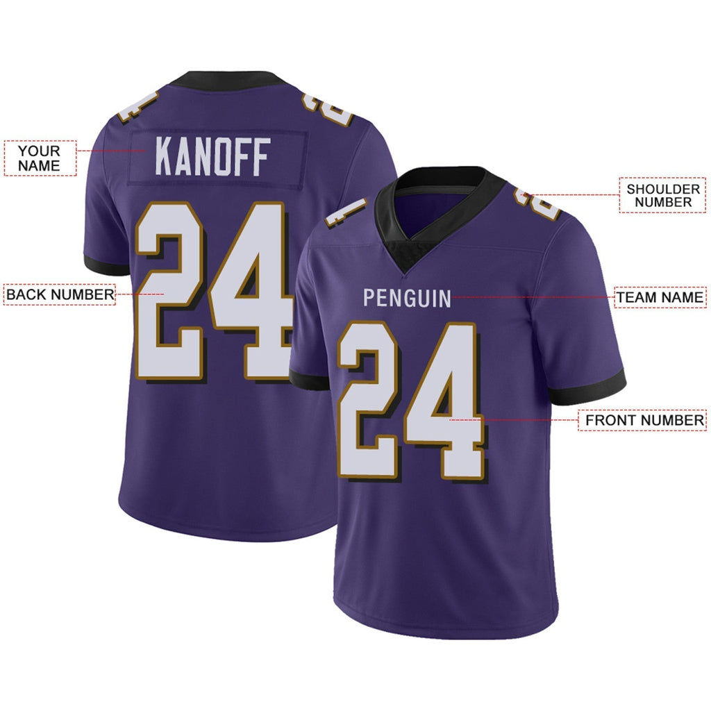 Custom purple football jersey full view | GameDay Jerseys