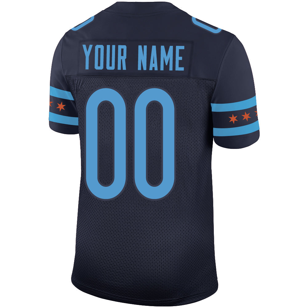 Custom navy football jersey back view | GameDay Jerseys