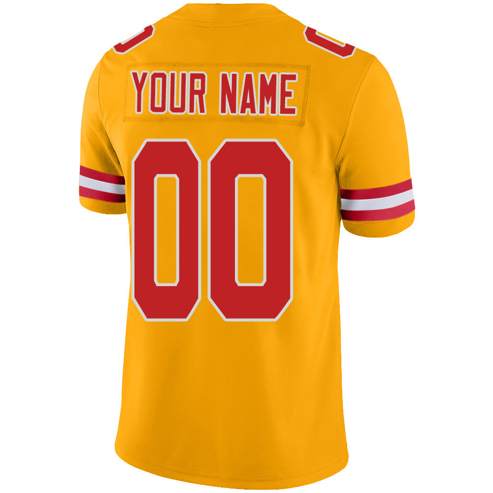 Custom gold football jersey back view | GameDay Jerseys