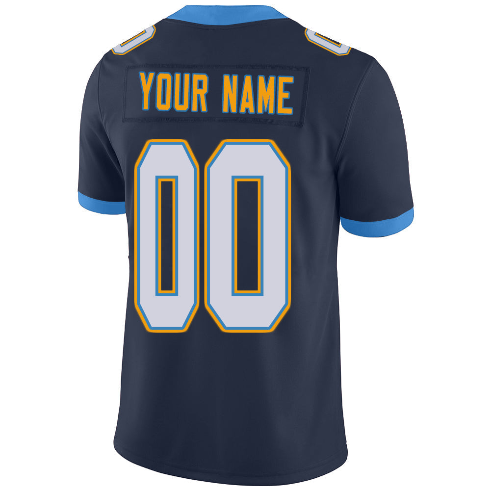 Custom navy football jersey back view | GameDay Jerseys