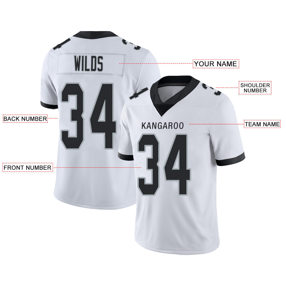 Custom white football jersey front view | GameDay Jerseys