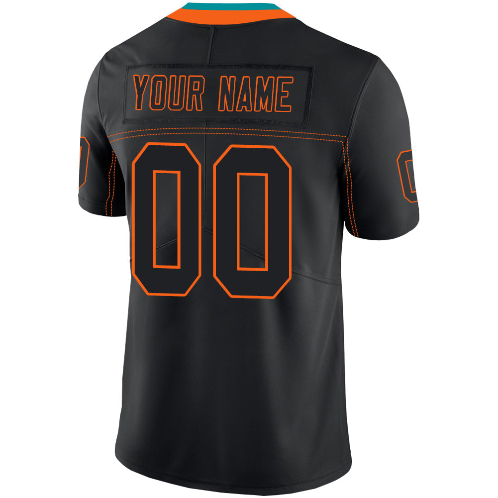 Custom black football jersey back view | GameDay Jerseys