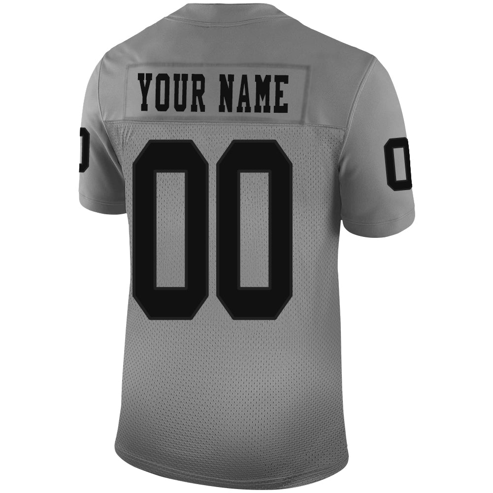 Custom grey football jersey back view | GameDay Jerseys