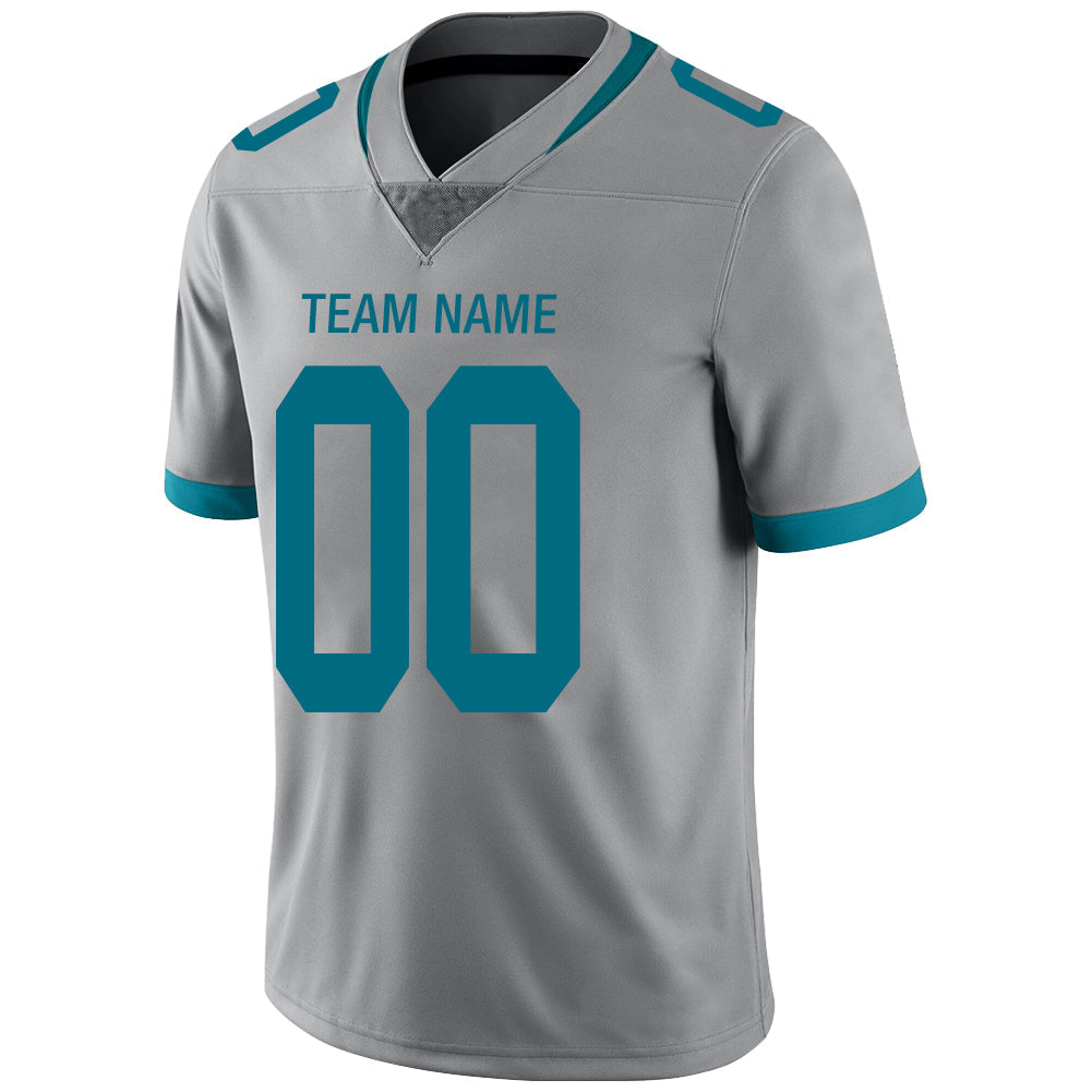 Custom grey football jersey detail | GameDay Jerseys