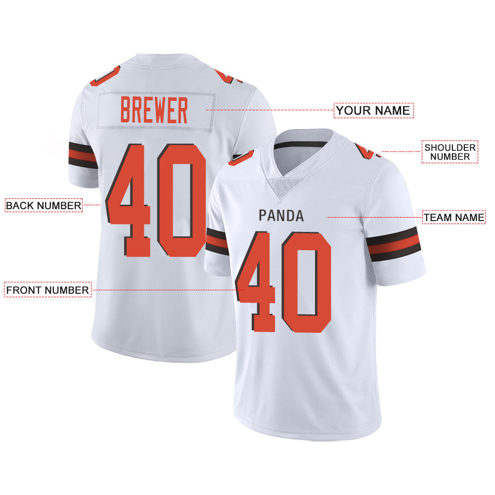 Custom white football jersey front view | GameDay Jerseys