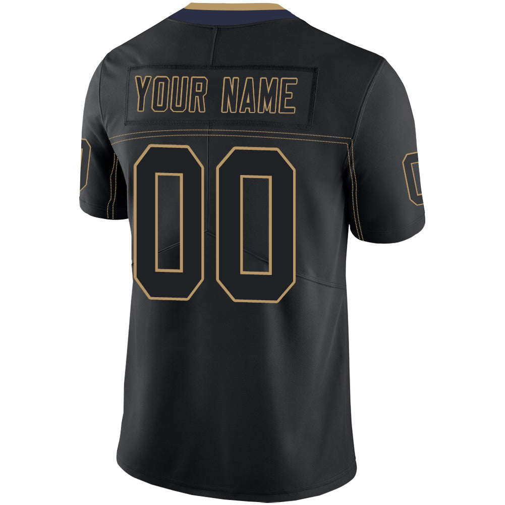 Custom black football jersey back view | GameDay Jerseys