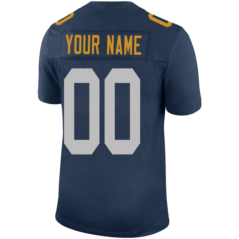 Custom navy football jersey back view | GameDay Jerseys