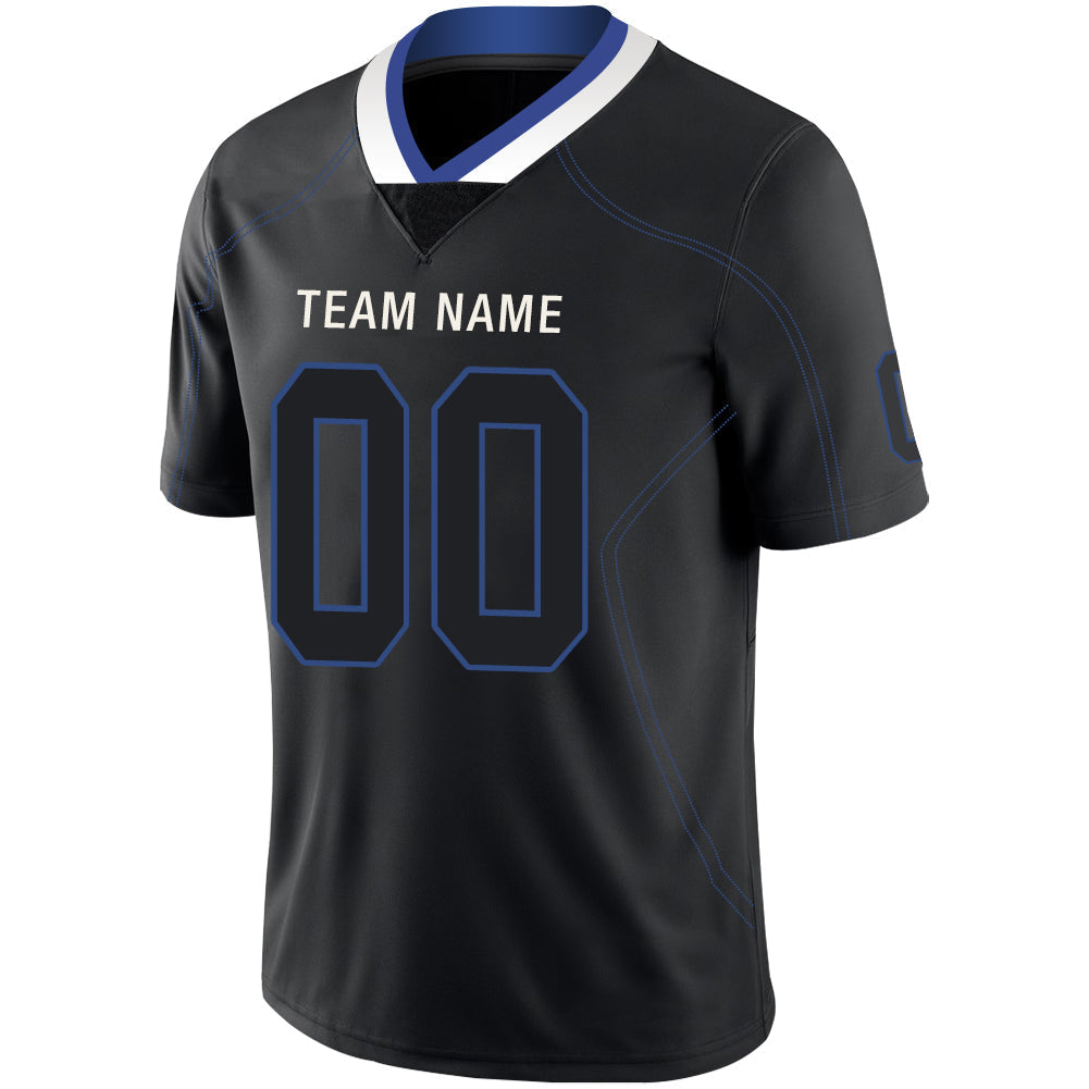 Custom black football jersey detail | GameDay Jerseys