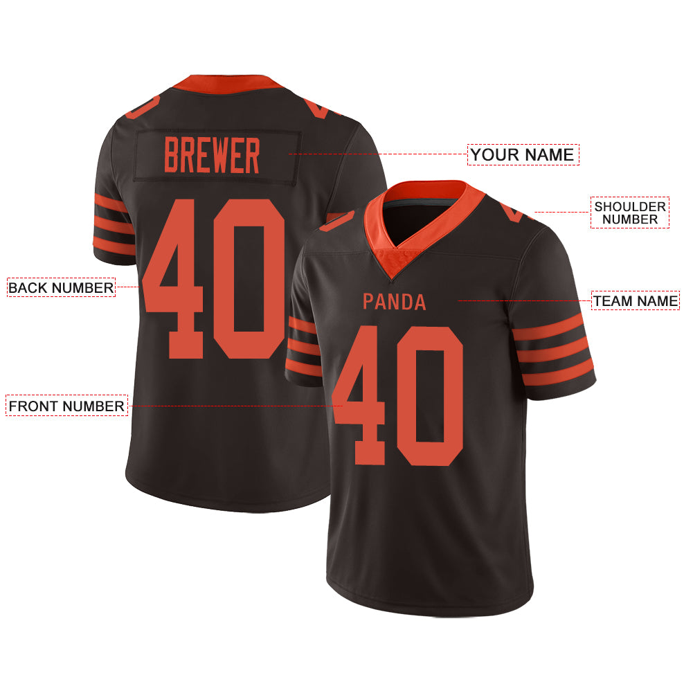 Custom brown football jersey front view | GameDay Jerseys