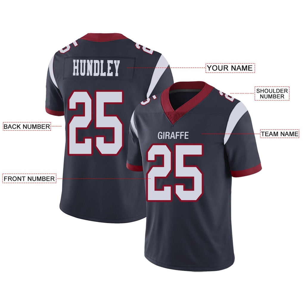 Custom navy football jersey full view | GameDay Jerseys