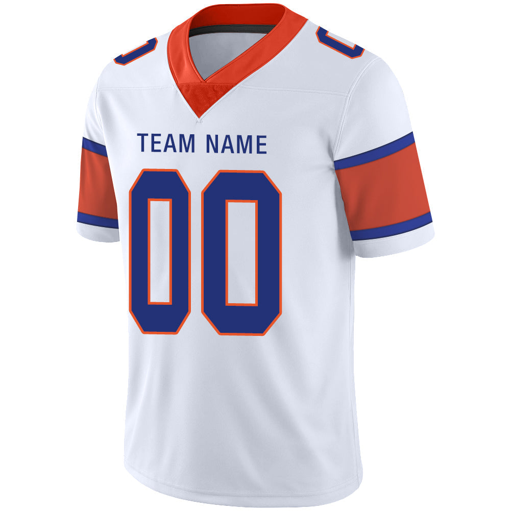 Custom white football jersey detail | GameDay Jerseys