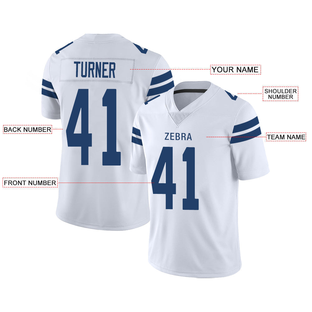 Custom white football jersey front view | GameDay Jerseys