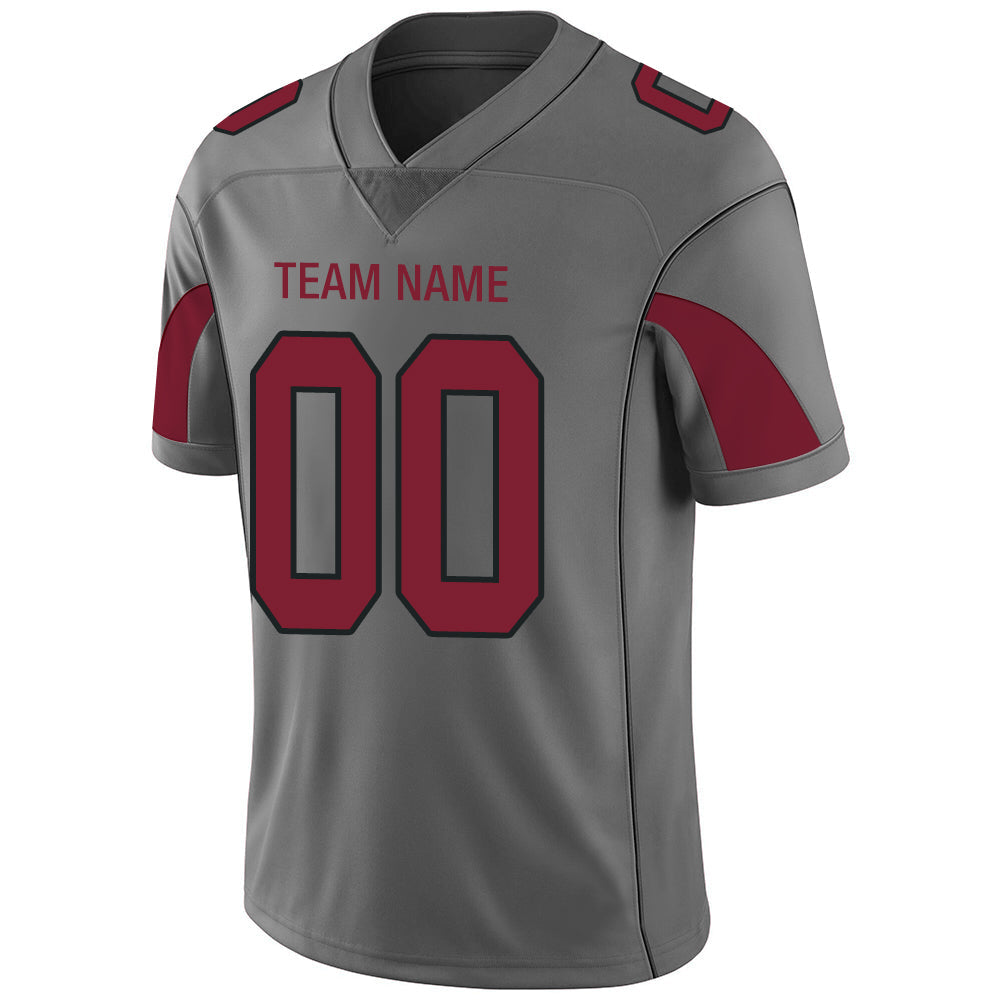 Custom grey football jersey detail | GameDay Jerseys