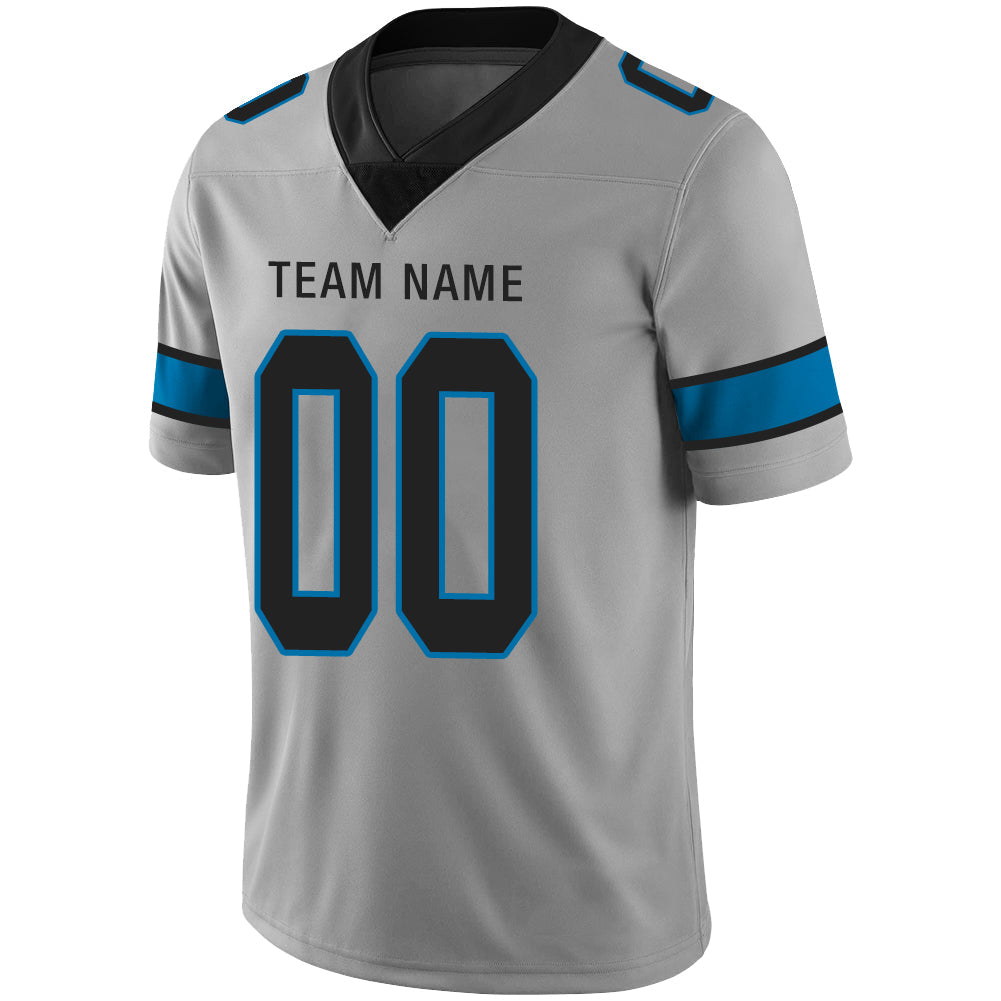 Custom grey football jersey detail | GameDay Jerseys