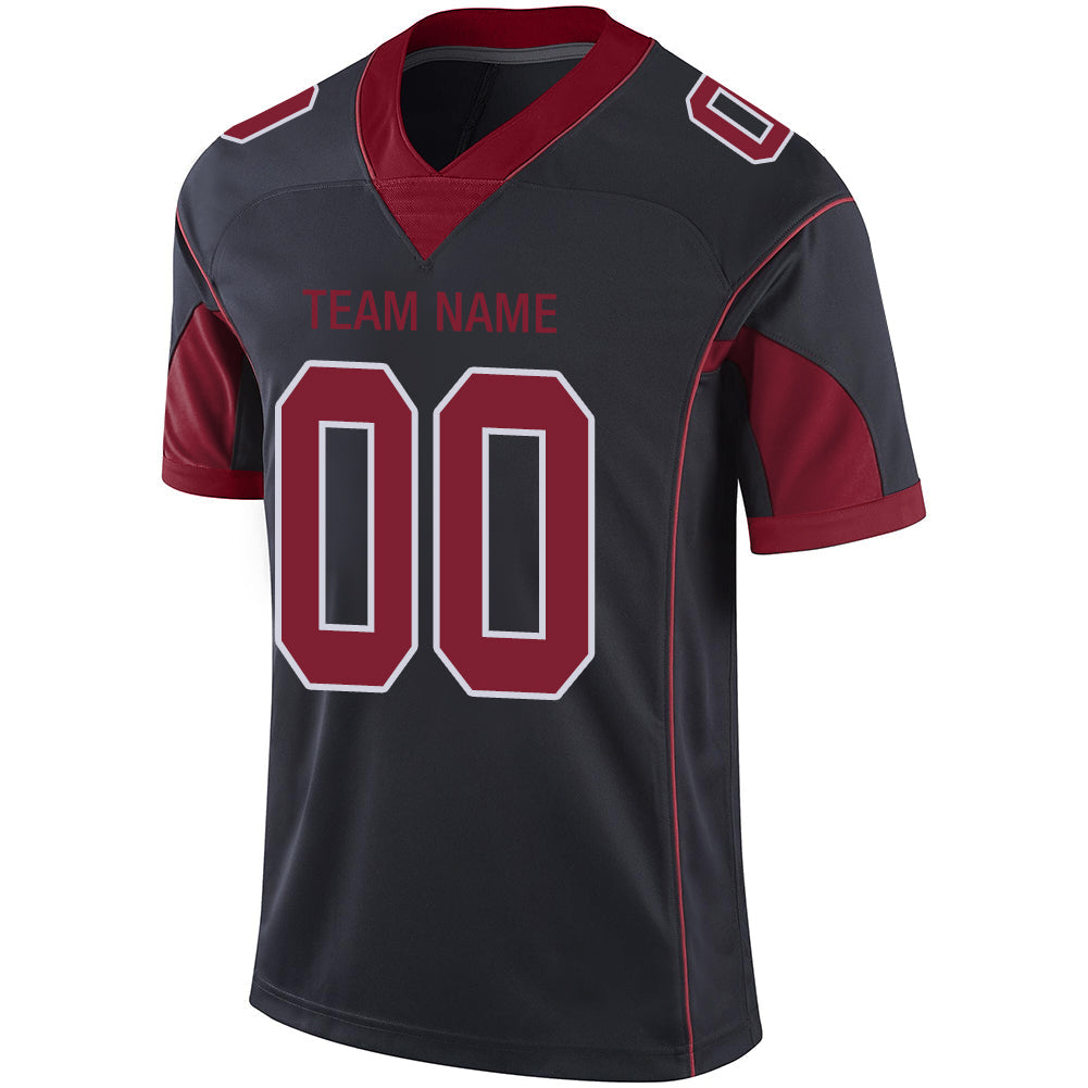 Custom black football jersey detail | GameDay Jerseys